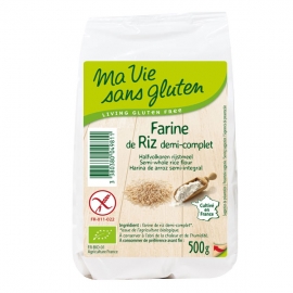 Farine bio de riz 1/2 complète (500g) - MA VIE SANS GLUTEN