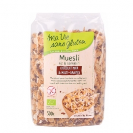 Muesli Bio Chocolat Noir et Multi-Graines - Riz et Sarrasin - Ma Vie Sans Gluten