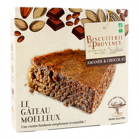 Gâteau Moelleux Bio Amandes Chocolat (225g) - BISCUITERIE DE PROVENCE
