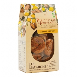 Macarons Bio aux Amandes et Citron (140g) - BISCUITERIE DE PROVENCE