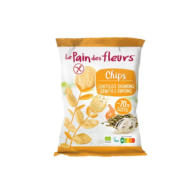 Chips bio sans gluten aux lentilles et oignons sur Sansallergene