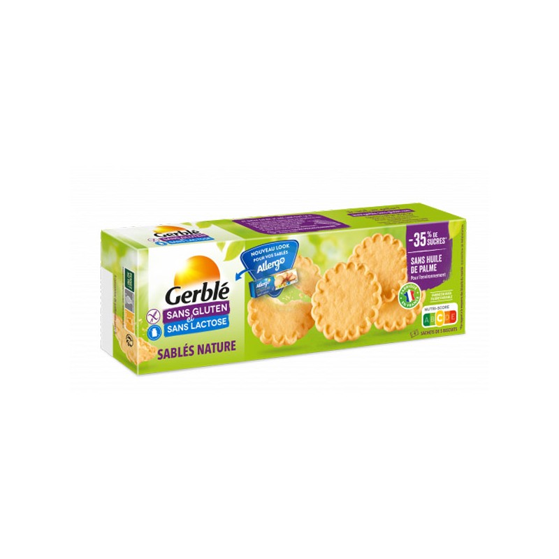 Sablés nature Gerblé sans gluten sans lactose