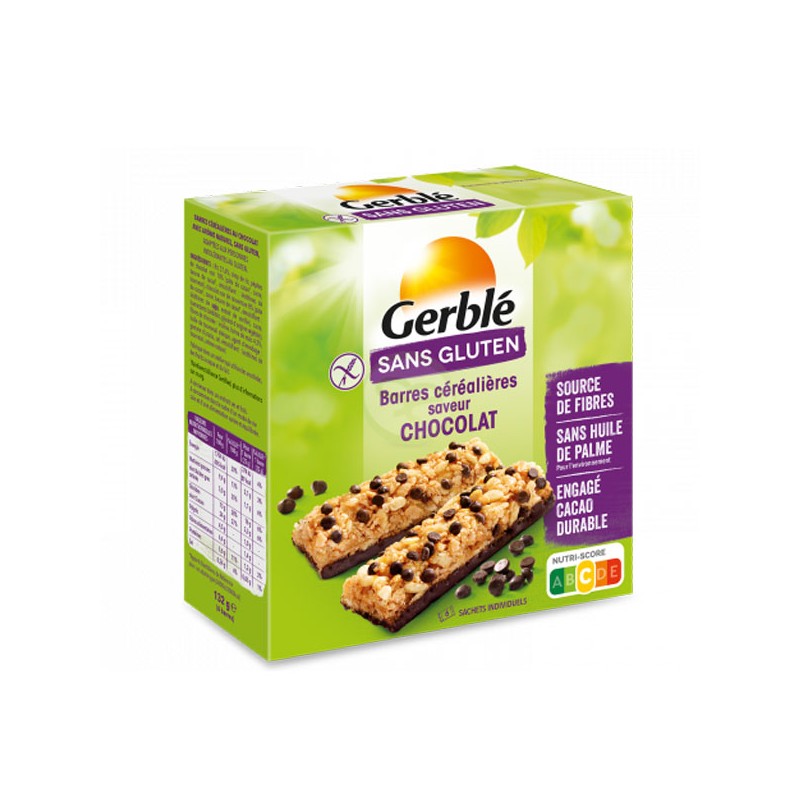 Barre céréales chocolat Gerblé sans gluten